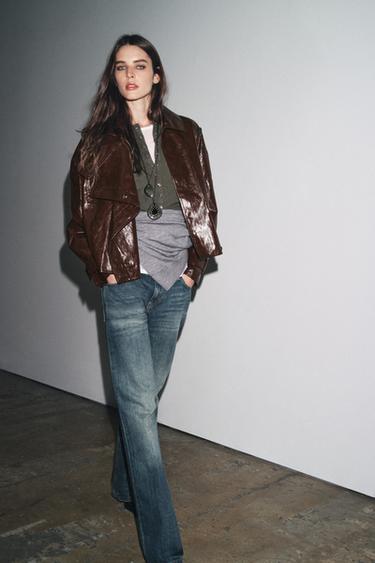 VESTE BRILLANTE ZW COLLECTION - Marron foncé de Zara - Image 8