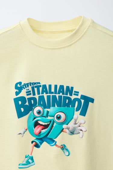 SIX SEVEN SKIFIDOL ITALIAN BRAINROT™ PRINTED T-SHIRT - vanilla-black by Zara - Image 2