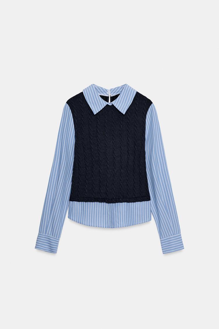CONTRAST POPLIN SHIRT
