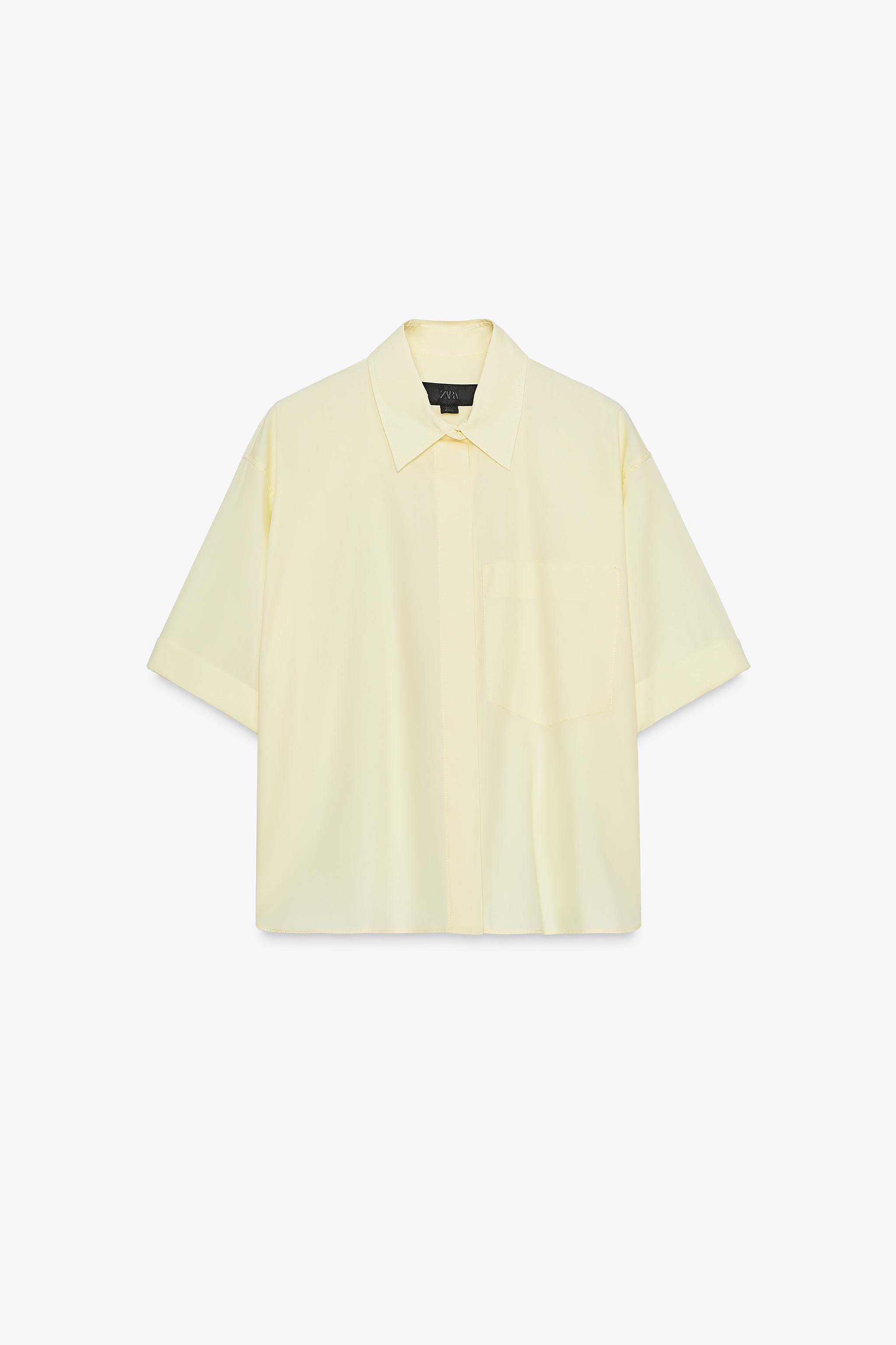 alorsparis Poloshirt Nectar Banane 美品 POPLIN SHIRT WITH POCKET - Yellow | ZARA Thailand