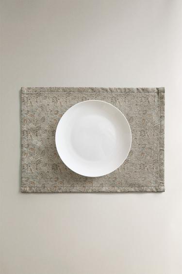 FLORAL JACQUARD PLACEMAT - Blue green by Zara - Image 4