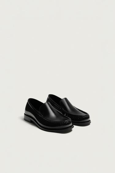 LEATHER DRESS LOAFERS — Black 1