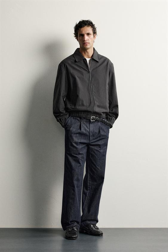 PLEATED DENIM CHINO TROUSERS - Indigo by Zara - Image 0