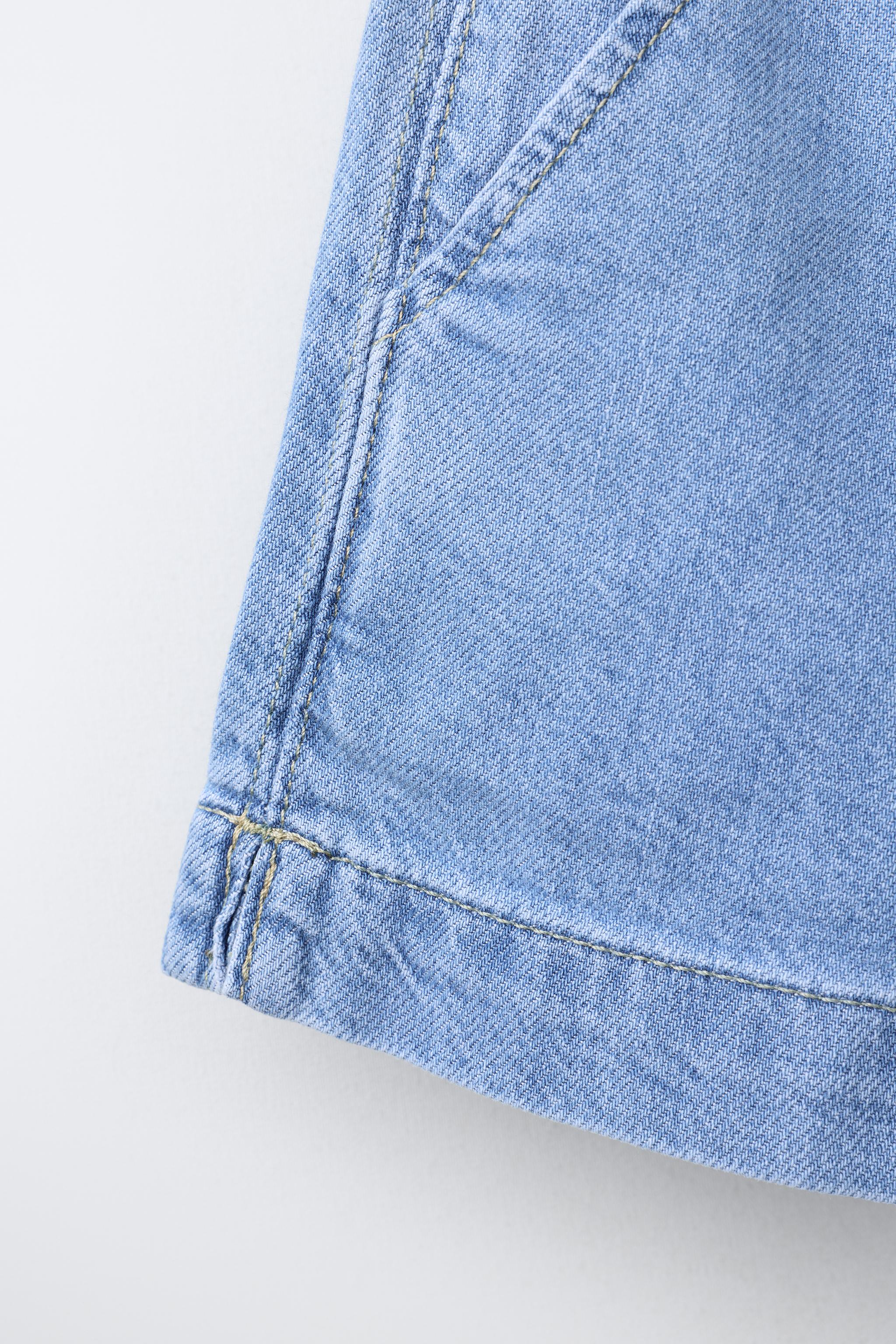 DRAWSTRING DENIM BERMUDA SHORTS