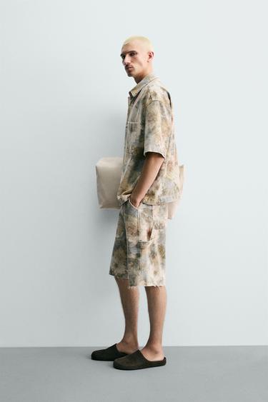 BERMUDA RELAXED FIT ESTAMPADO FLORAL LAVADO - Multicolor de Zara