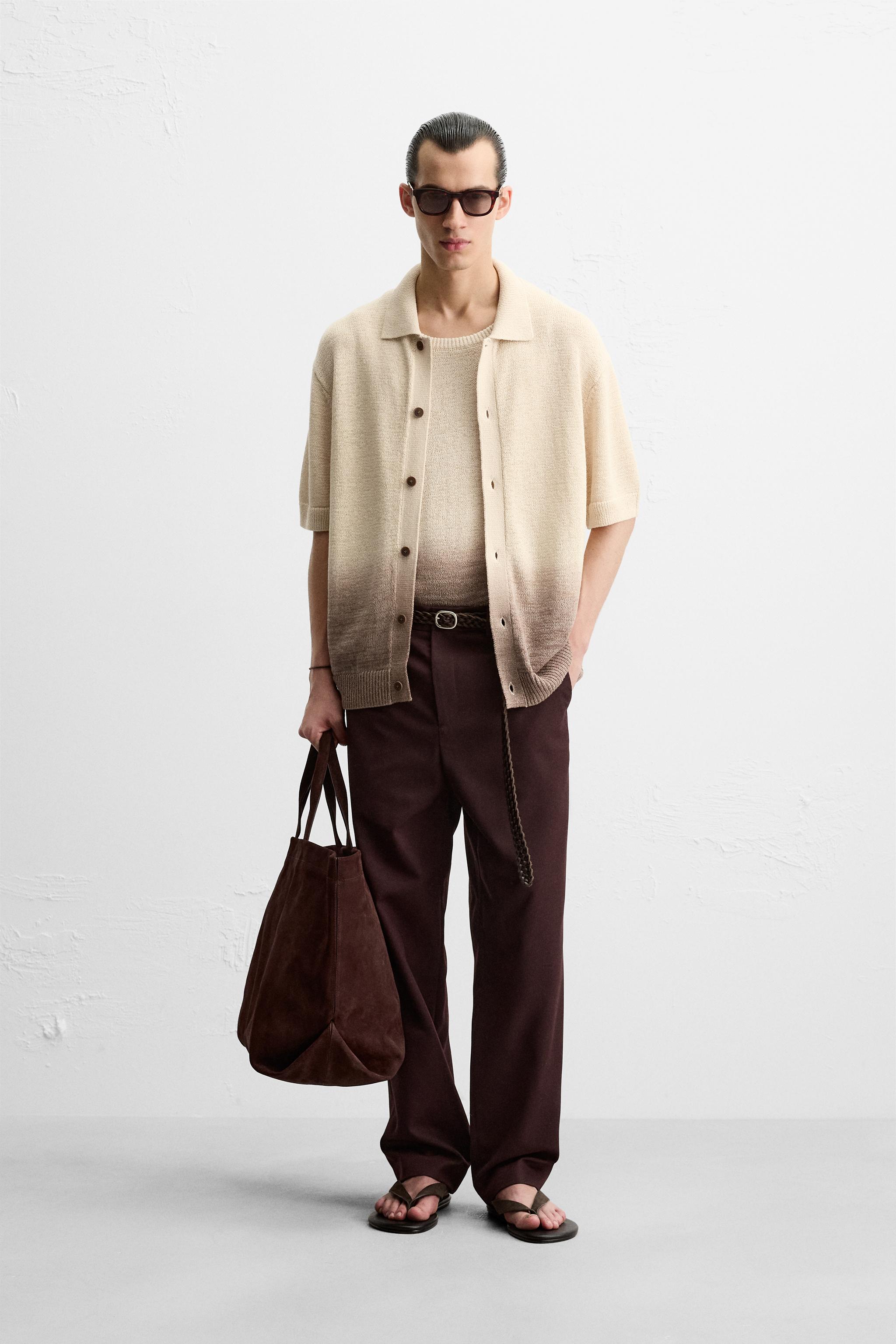 GRADIENT PRINT KNIT SHIRT - Beige | ZARA United States GRADIENT PRINT KNIT SHIRT - Beige | ZARA United States