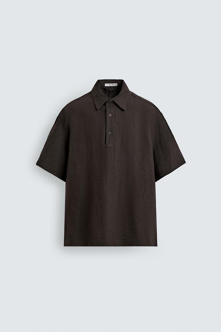 ZARA 100% LINEN POLO SHIRT