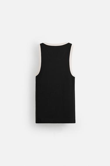 CONTRAST TANK T-SHIRT - Black by Zara - Image 7