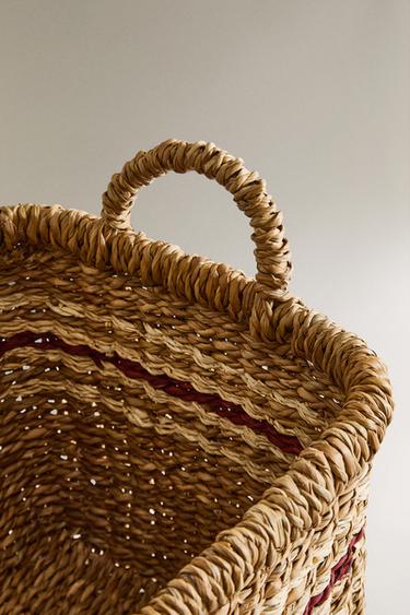 PANIER RECTANGULAIRE À RAYURES - Beige clair de Zara - Image 2
