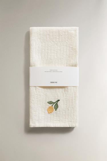 PACK OF WAFFLE-KNIT TEA TOWELS (PACK OF 2) - Green by Zara - Image 3