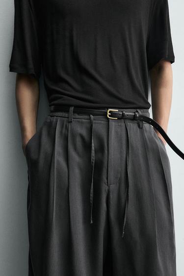 FLOWING PLEATED TROUSERS - Grey by Zara - Image 4
