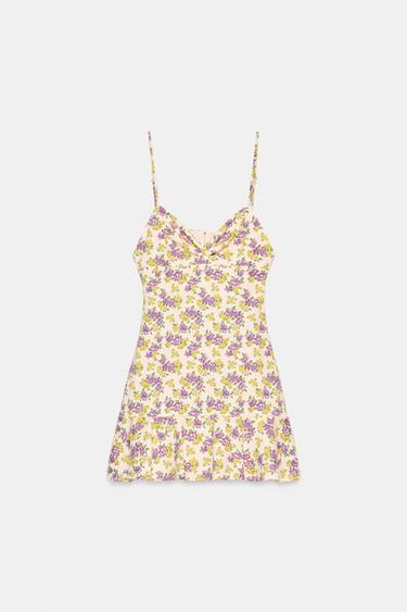 FLORAL STRAPPY DRESS - Pink / Mauve by Zara - Image 5