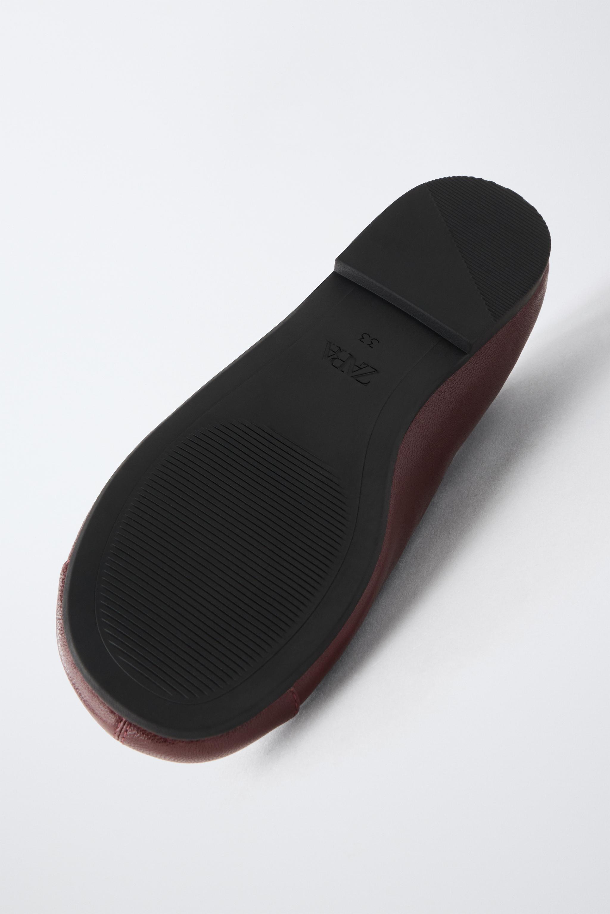 LEATHER BOW BALLET FLATS