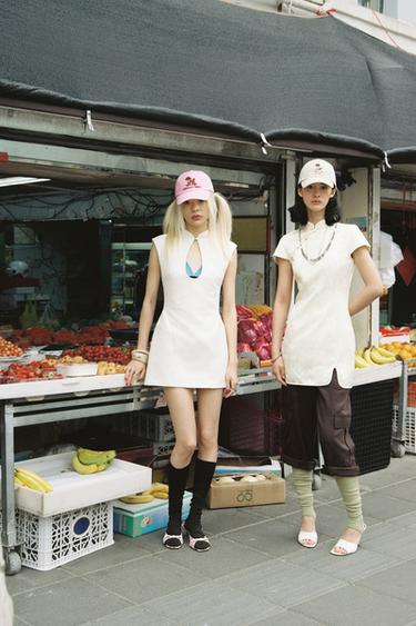 Zara 高腰七分工裝褲 - 棕色