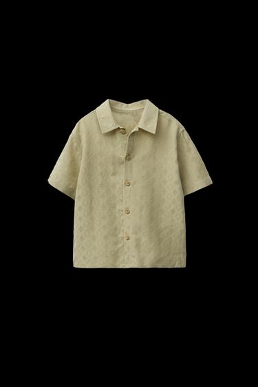 CAMISA JACQUARD - Verde de Zara - Imagen 0