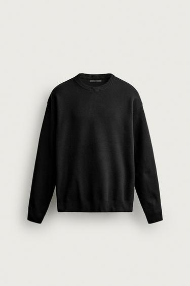 JEMNÝ SVETER RELAX FIT - čierna zn. Zara