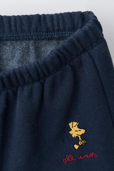 SNOOPY PEANUTS™ PLUSH JOGGERS - Navy blue by Zara - Image 2