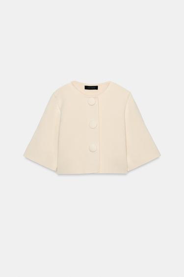SHORT KNIT CARDIGAN - Ecru by Zara
