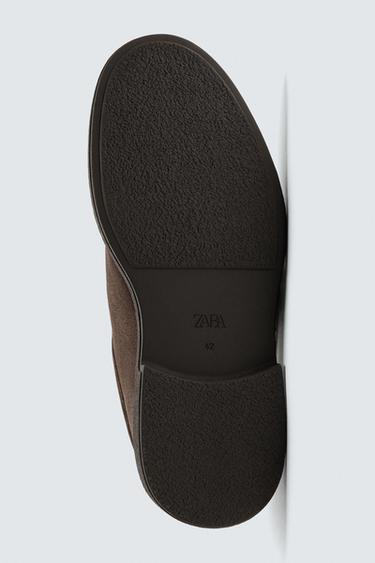 CHAUSSURES EN CUIR BORDÉ - Marron de Zara - Image 6