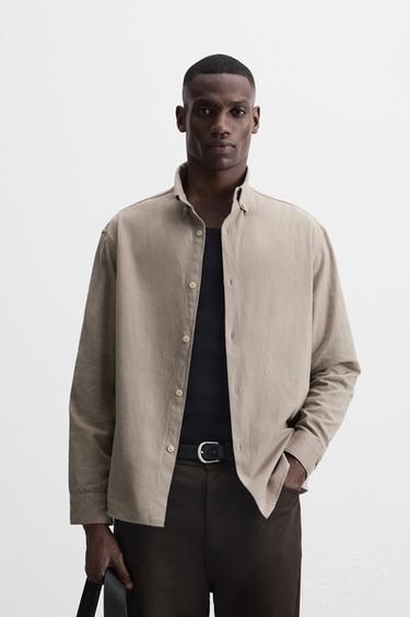 SLIM FIT SHIRT - Sand by Zara