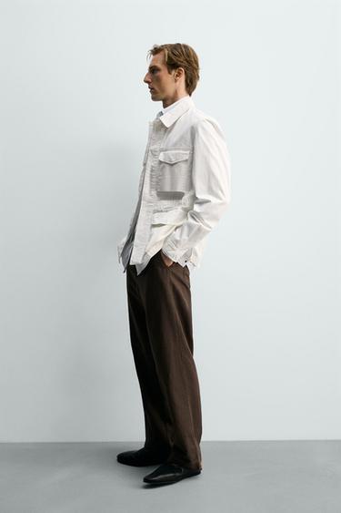VESTE REGULAR FIT À POCHES - Blanc cassé de Zara - Image 3