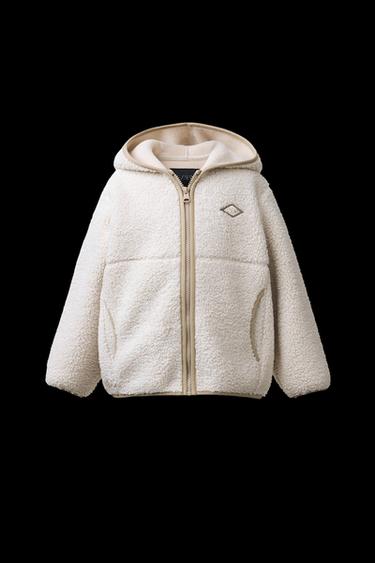 FAUX SHEARLING JACKET WITH HOOD - Ecru by Zara - Image 0