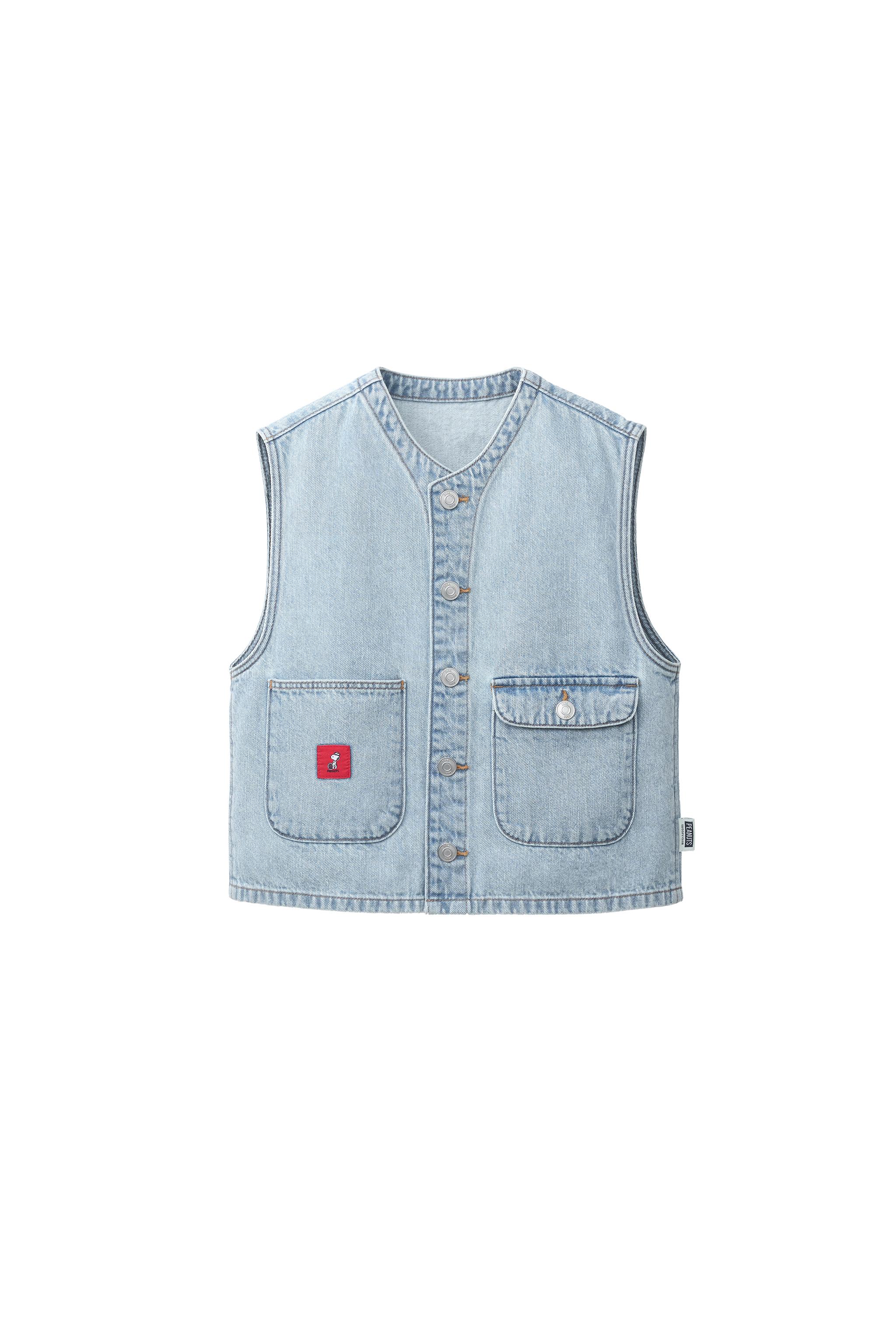 SNOOPY PEANUTS™ DENIM VEST - Light blue | ZARA United States