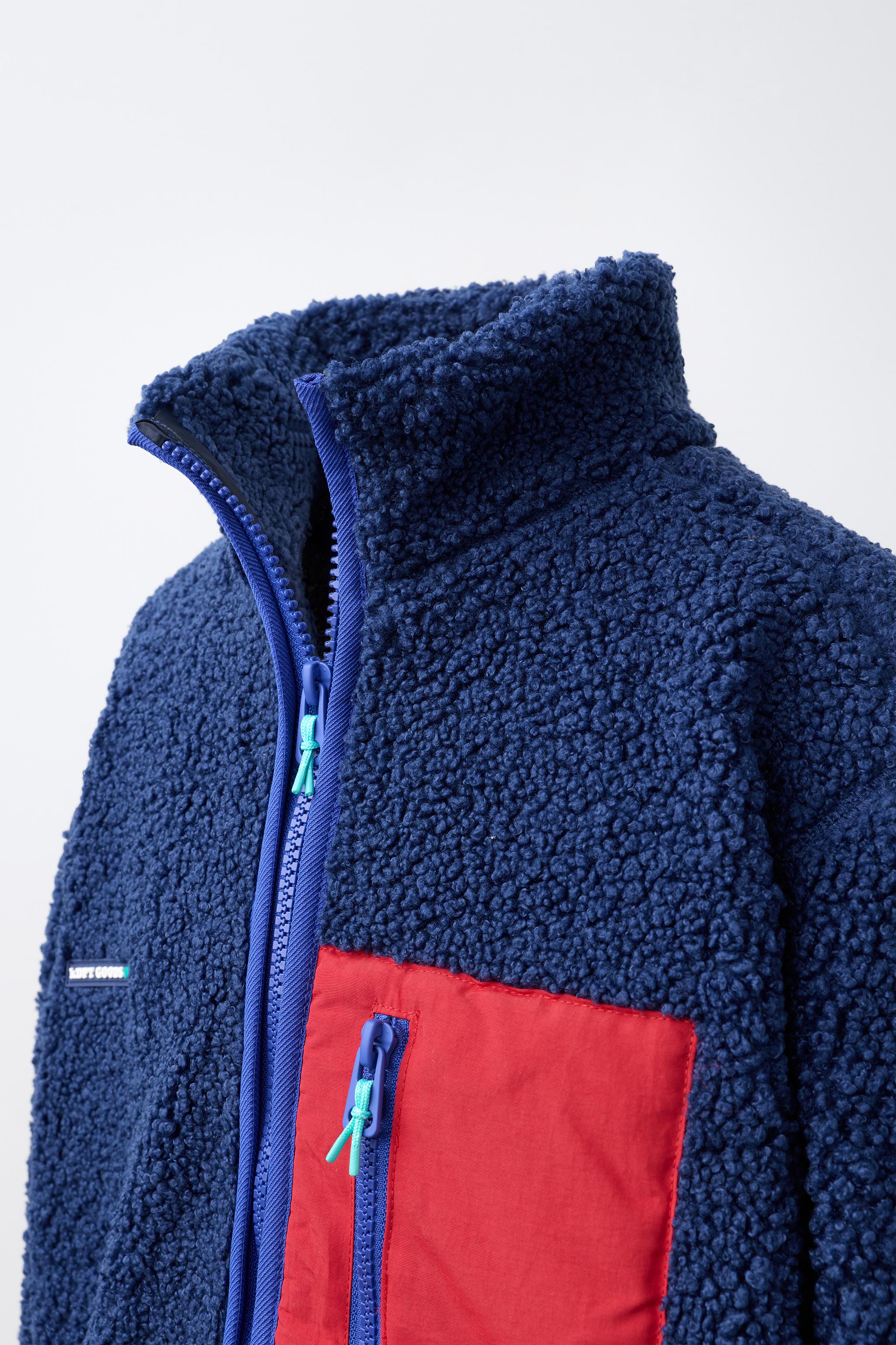 BLOUSON EFFET MOUTON COLORBLOCK