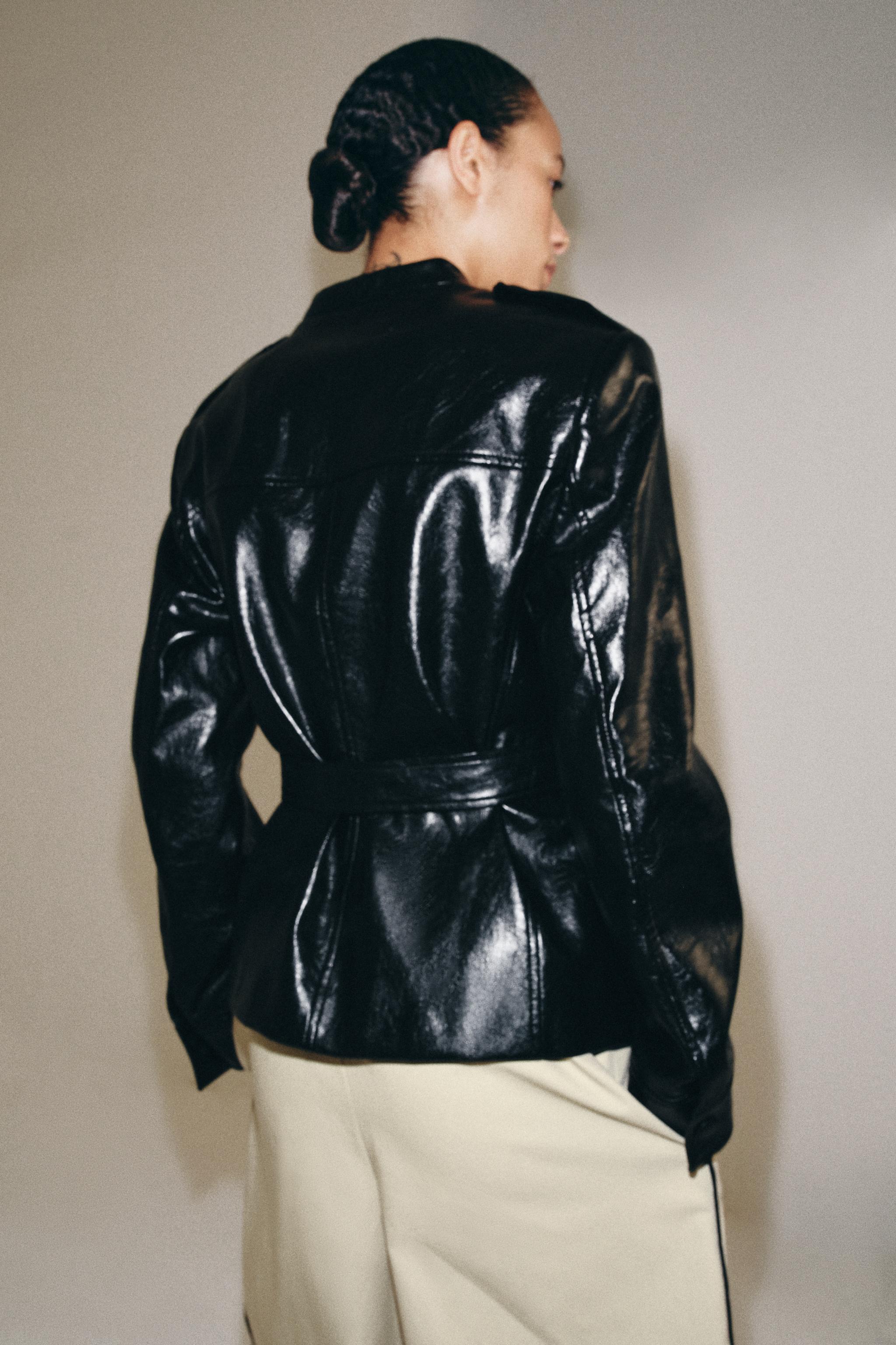 ZW COLLECTION フェイクレザージャケット - ブラック | ZARA Japan / 日本