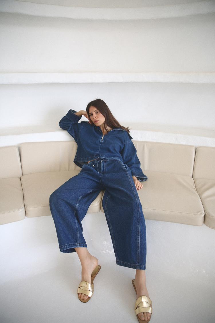 クロスオーバーフラットレザーサンダル - ゴールド | ZARA Japan / 日本 