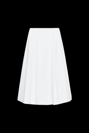PLEATED MIDI SKIRT - White by Zara - Image 0