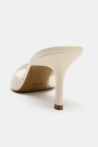 SANDALES À TALONS - Blanc écru de Zara - Image 4
