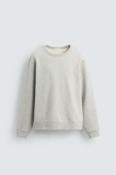 سويت شيرت CREWNECK بيزك - رمادي فيجوريه by Zara