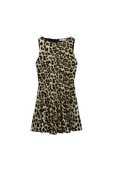 ANIMAL PRINT GODET DRESS ZW COLLECTION