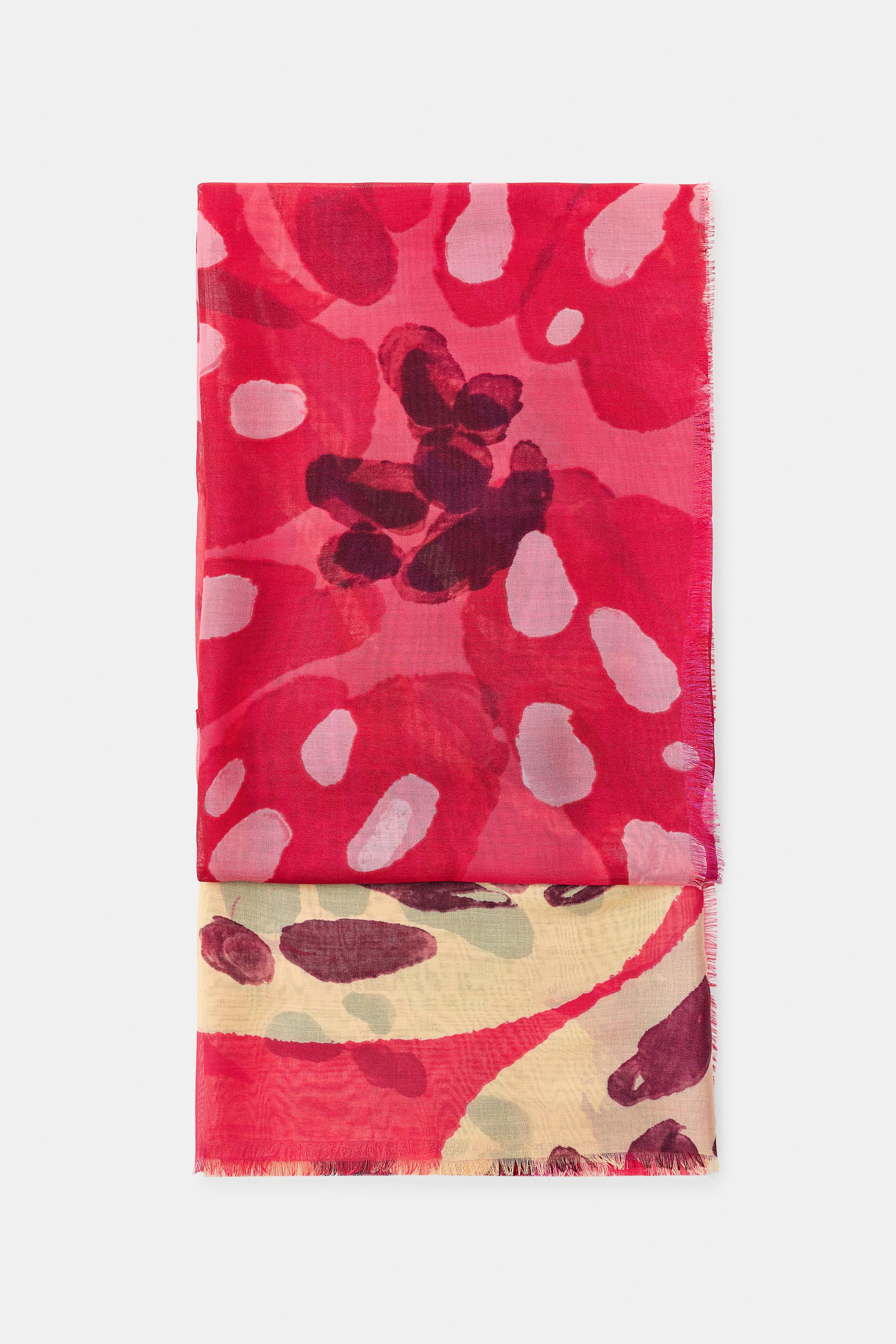 HIBISCUS PRINT MODAL SILK SCARF