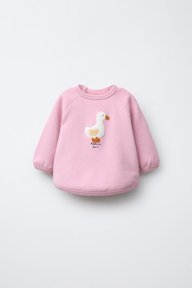 SUDADERA PARCHE RIZO - Rosa palo de Zara