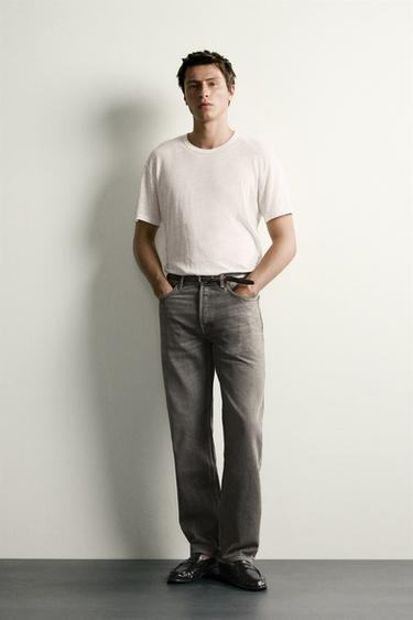 STRAIGHT-LEG JEANS - Grey by Zara