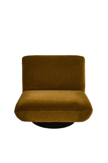 VELVET SWIVEL ACCENT CHAIR - Olive green by Zara