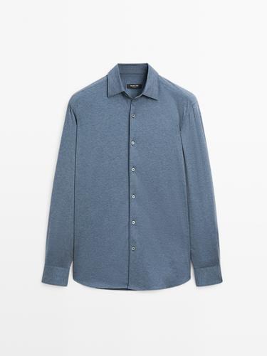 Zara Slim fit stretch shirt - Navy blue