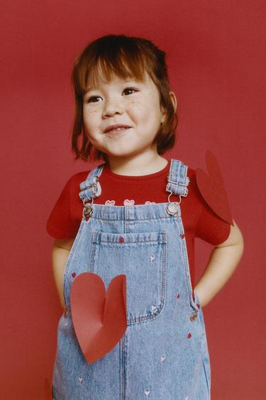 PALIÇETA TË GJATA DENIM ME QËNDISJE ZEMRA - E kaltër nga Zara