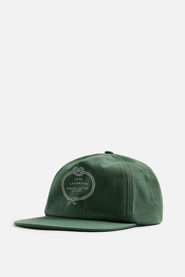 Zara 做舊組合印花棒球帽 - 綠色