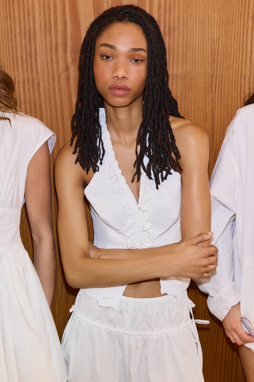 NYLON RUFFLED TOP - image 2