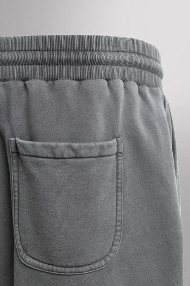 WASHED TRAINING JOGGER SHORTS - Grey / Blue by Zara - Image 9