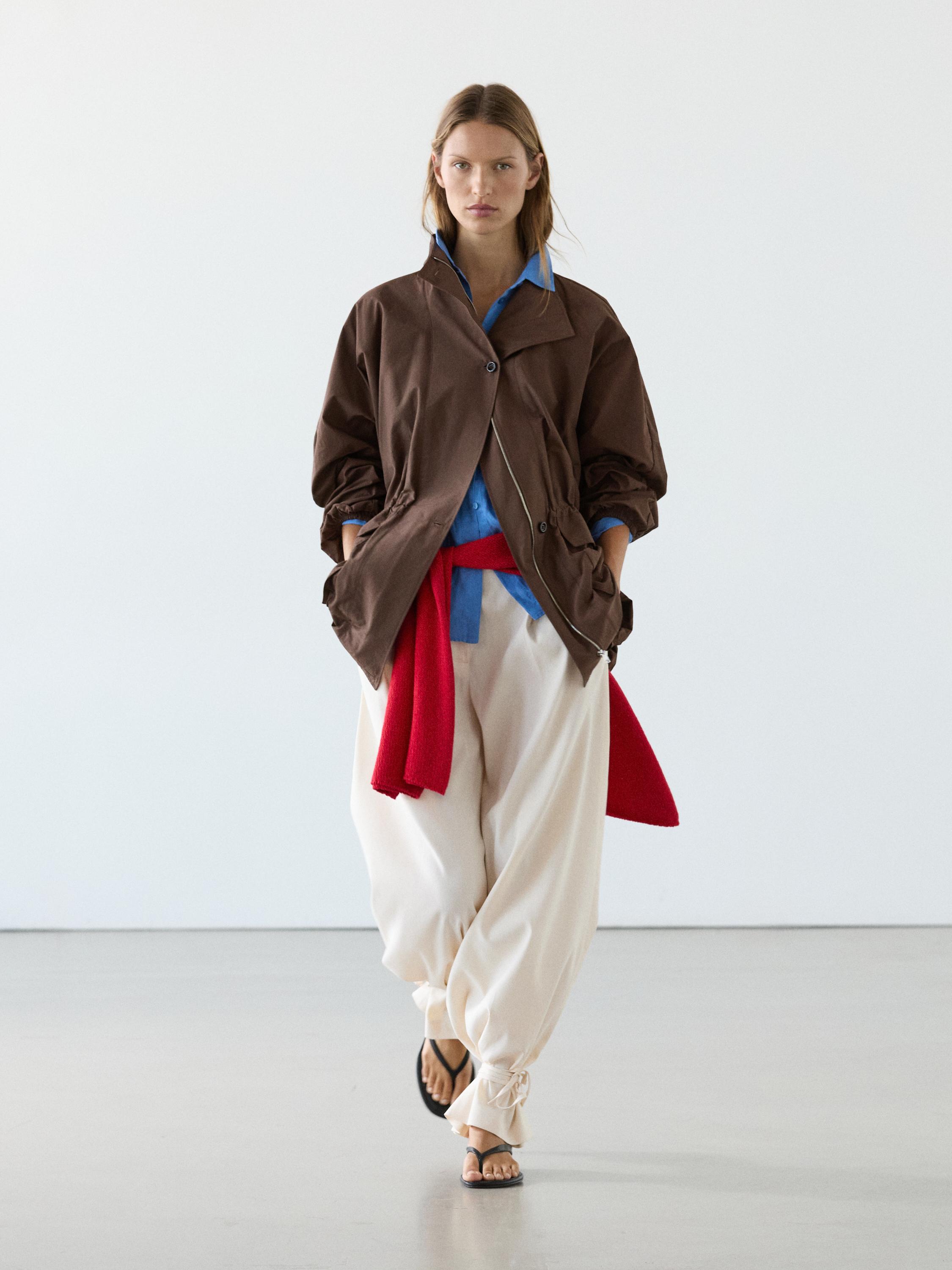 Puff parka with collar detail