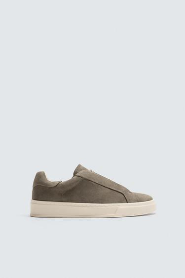 ZAPATILLA PIEL - Gris Topo de Zara
