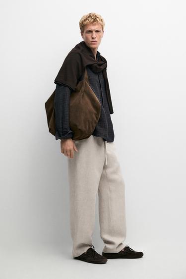 Pantalón estructura 100% lino total look - Crudo de Zara - Imagen 0