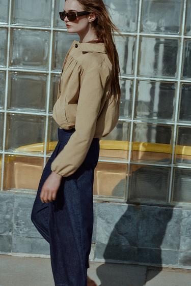 BLOUSON BALLON - Marron clair de Zara - Image 3