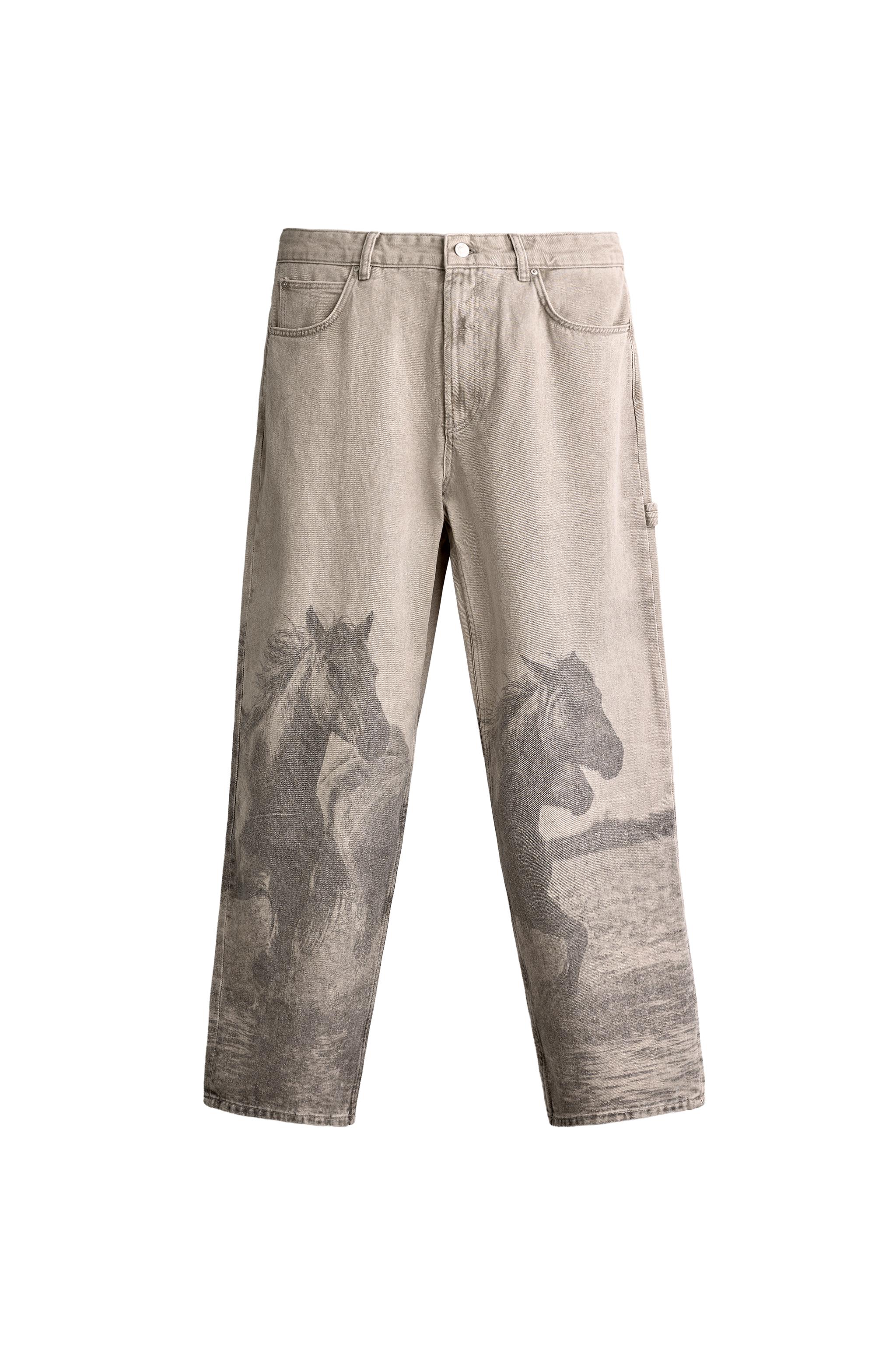 PANTALÓN BALLOON FIT ESTAMPADO CABALLOS