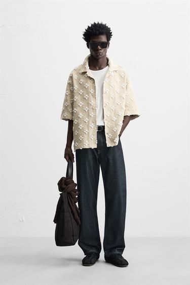 TEXTURED JACQUARD SHIRT - Beige by Zara