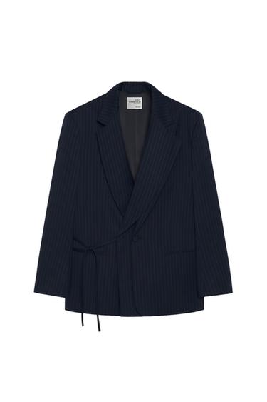 SOSHIOTSUKI X ZARA PINSTRIPE SUIT BLAZER - Navy blue by Zara